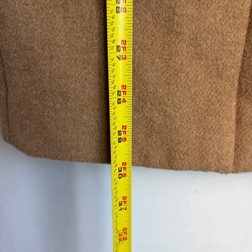 J Crew Factory City Coat 00 Camel Wool Blend Funnel Neck Car Coat Jacket